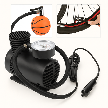 Mini Compresor Portátil 12V 300 PSI – Infla Llantas y Más en Minutos