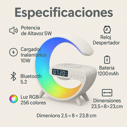 EXCLUSIVA LAMPARA DE NOCHE 4 EN 1 CON CARGA INALAMBRICA