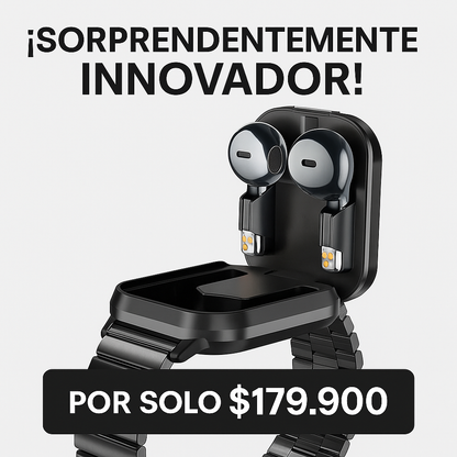 No cargues mas audifonos y reloj separados ahora llevalos juntos - RELOJ + AUDIFONOS.