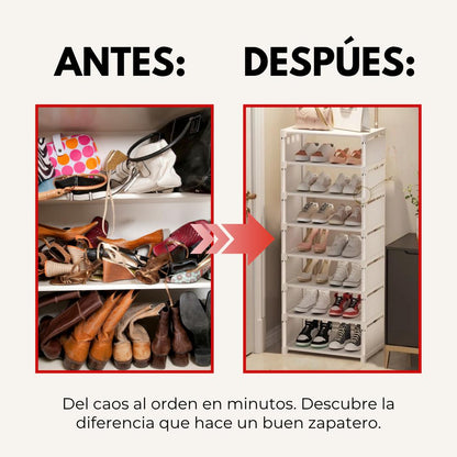 Practico Zapatero Plegable 6 Niveles en Acrílico