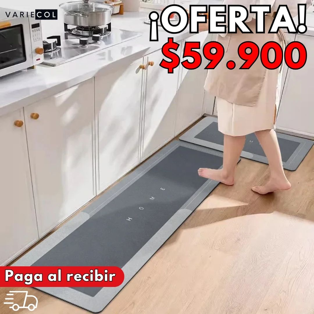 COMBO TAPETE DE COCINA ANTIDESLIZANTE® ULTRA ABSORBENTE LARGO Y CORTO 120CM X 40CM